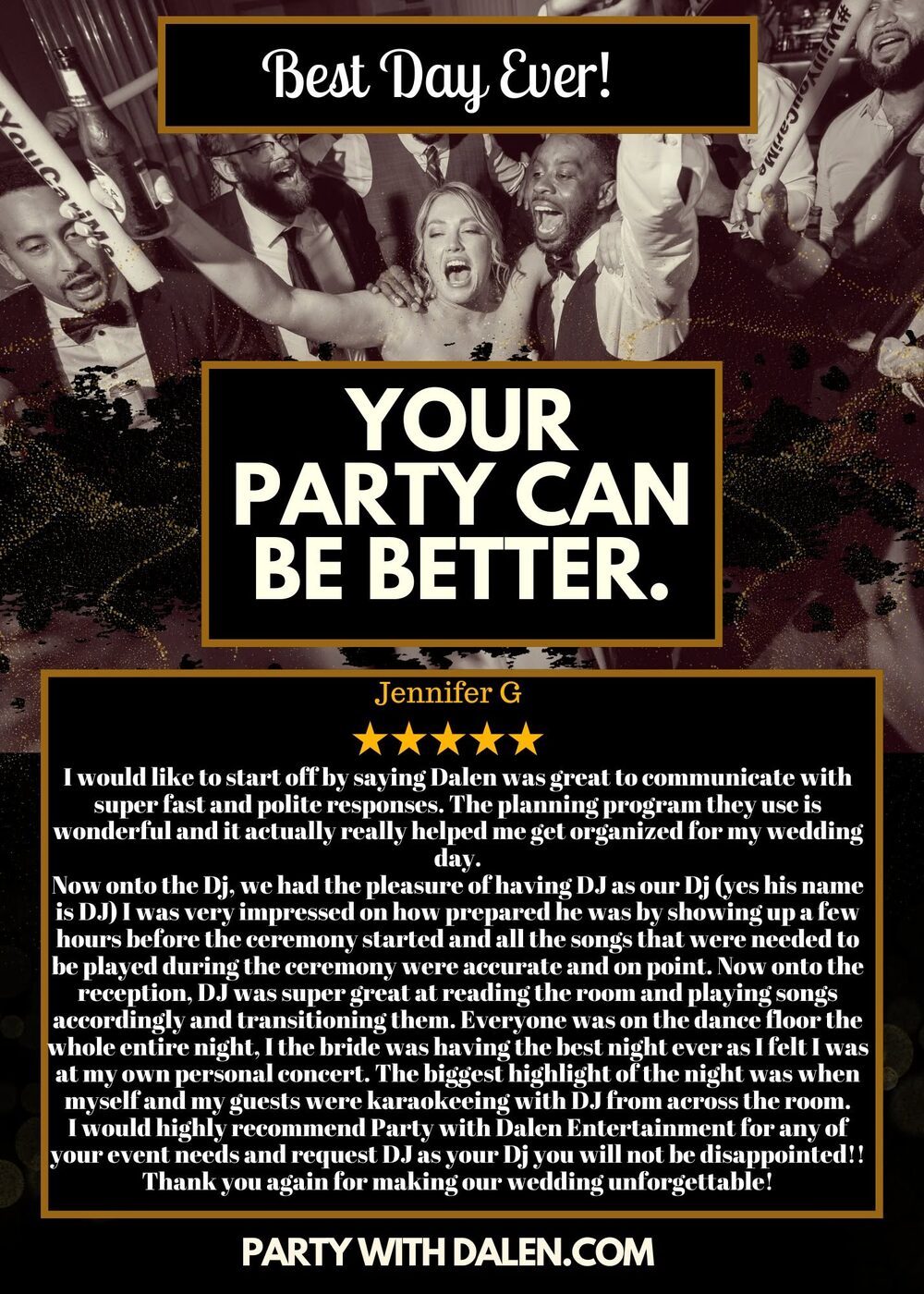 Client review 6 for Party With Dalen